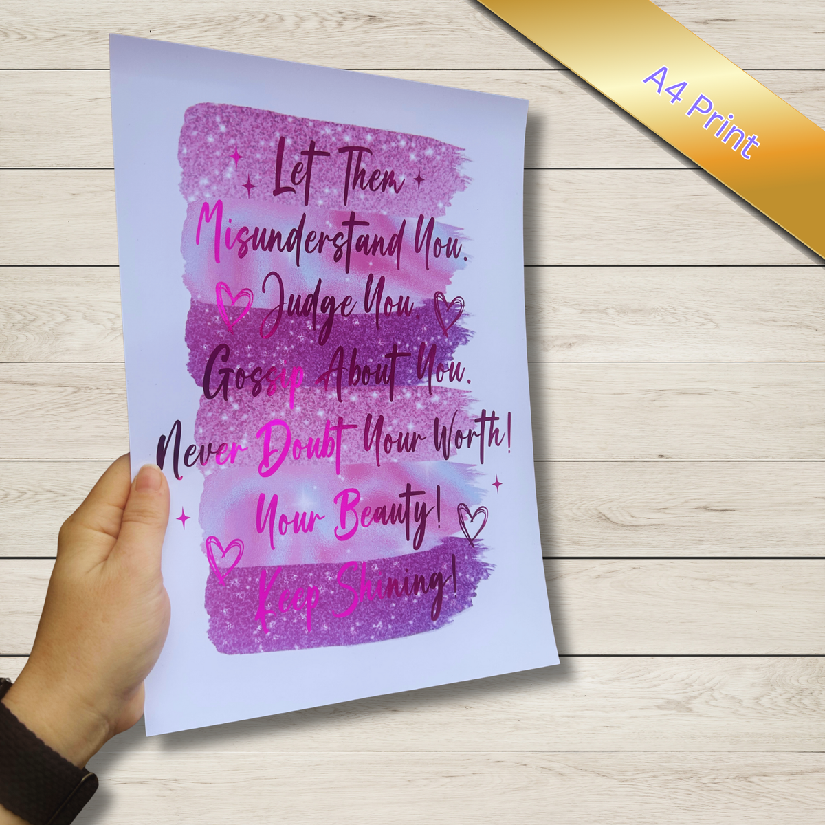 “Let Them” Foiled Print | Pay What You Can | Motivational Quote Foil Art | Self Love Wall Print | 250gsm Card
