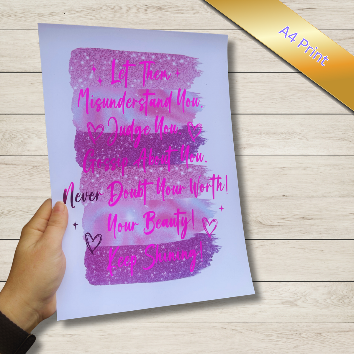 “Let Them” Foiled Print | Pay What You Can | Motivational Quote Foil Art | Self Love Wall Print | 250gsm Card