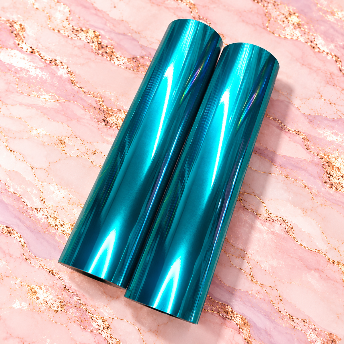 Mermaid Shimmer foil rolls — example colour; mystery box contains four randomly selected 3m rolls