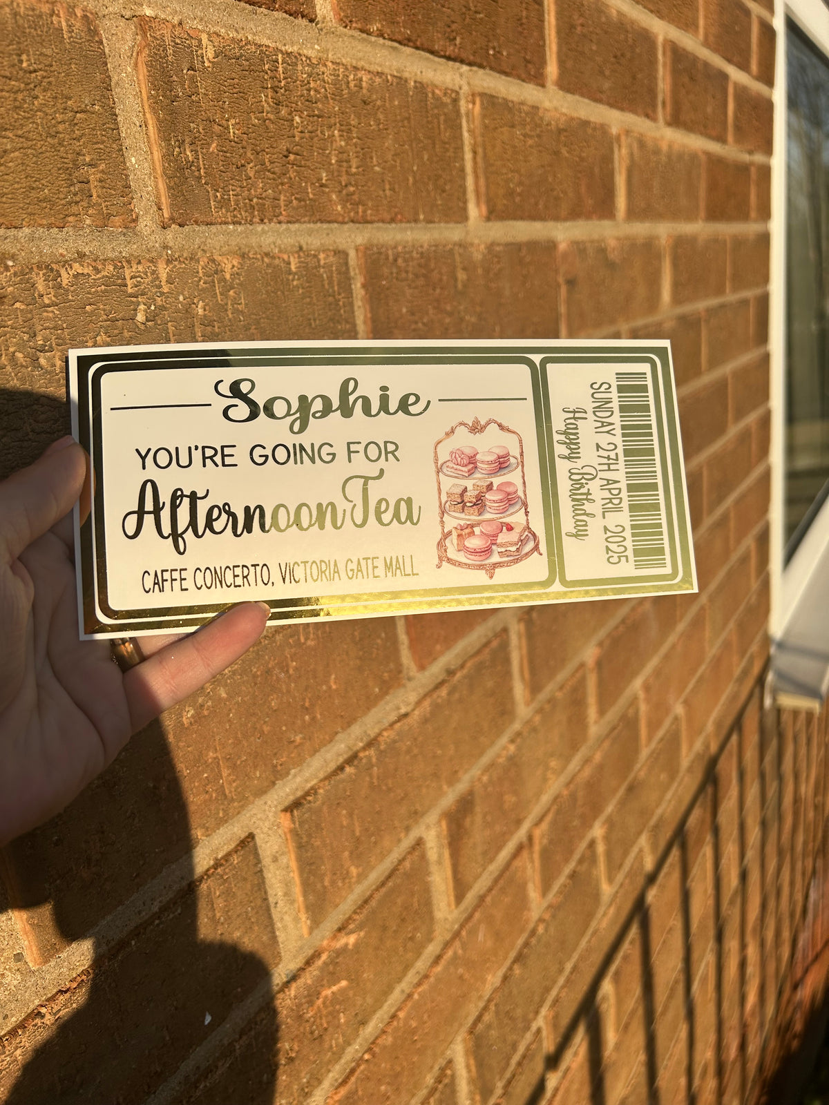 Afternoon Tea foiled ticket