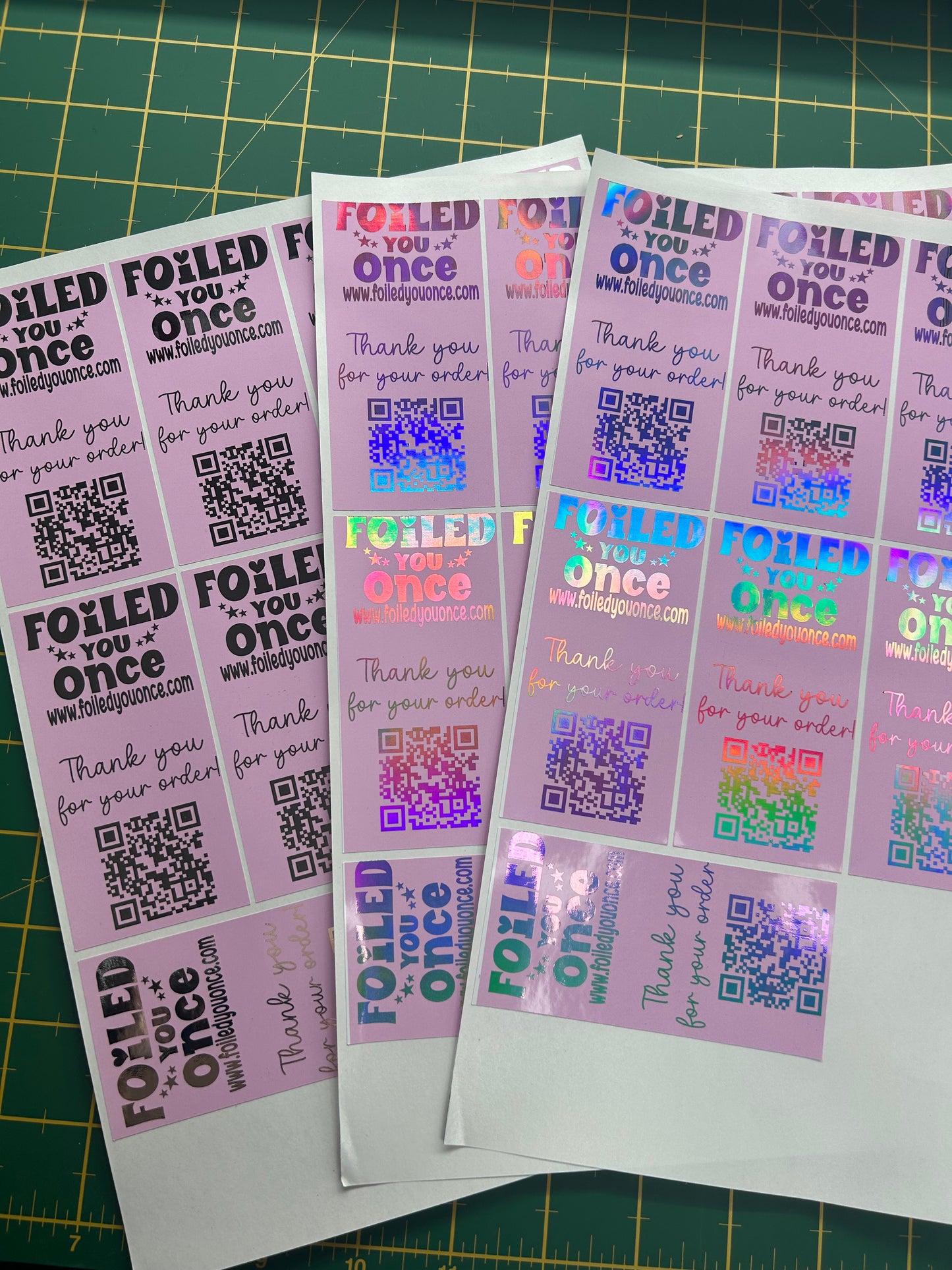 Foiled “Thank You for Your Order” Box Band Stickers | Holographic Foil Shipping Seals for Small Business Packaging