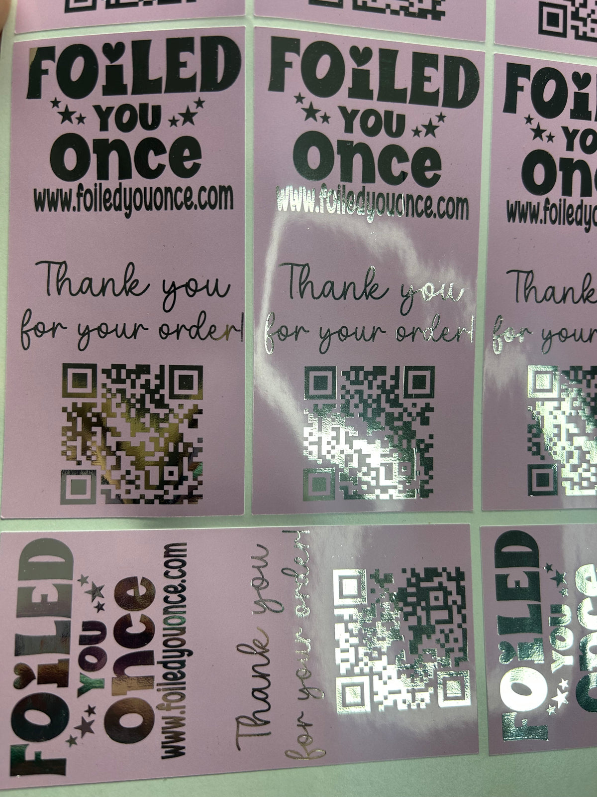Foiled “Thank You for Your Order” Box Band Stickers | Holographic Foil Shipping Seals for Small Business Packaging