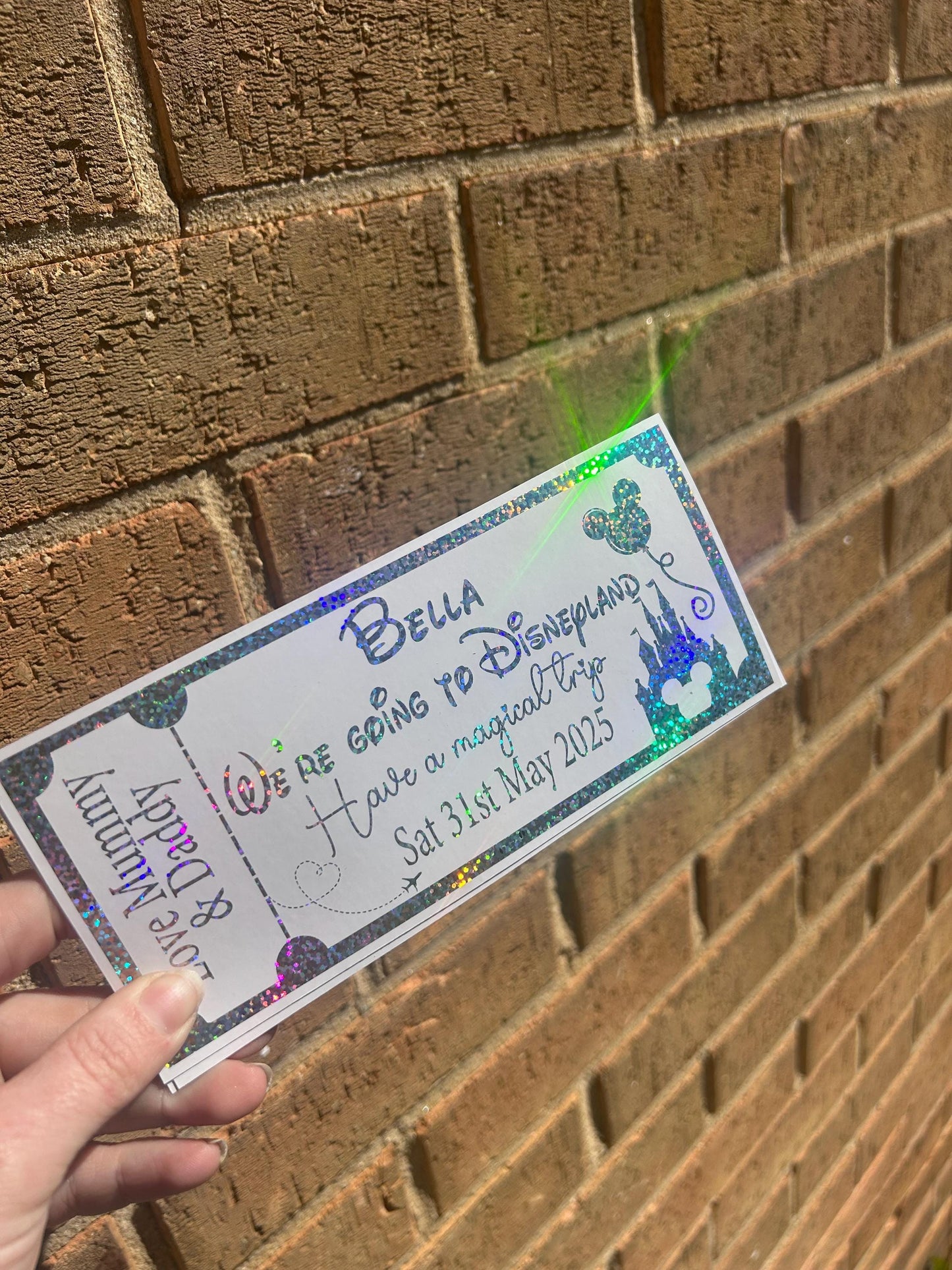 We’re Going To holiday destination - foil ticket- fully personalised