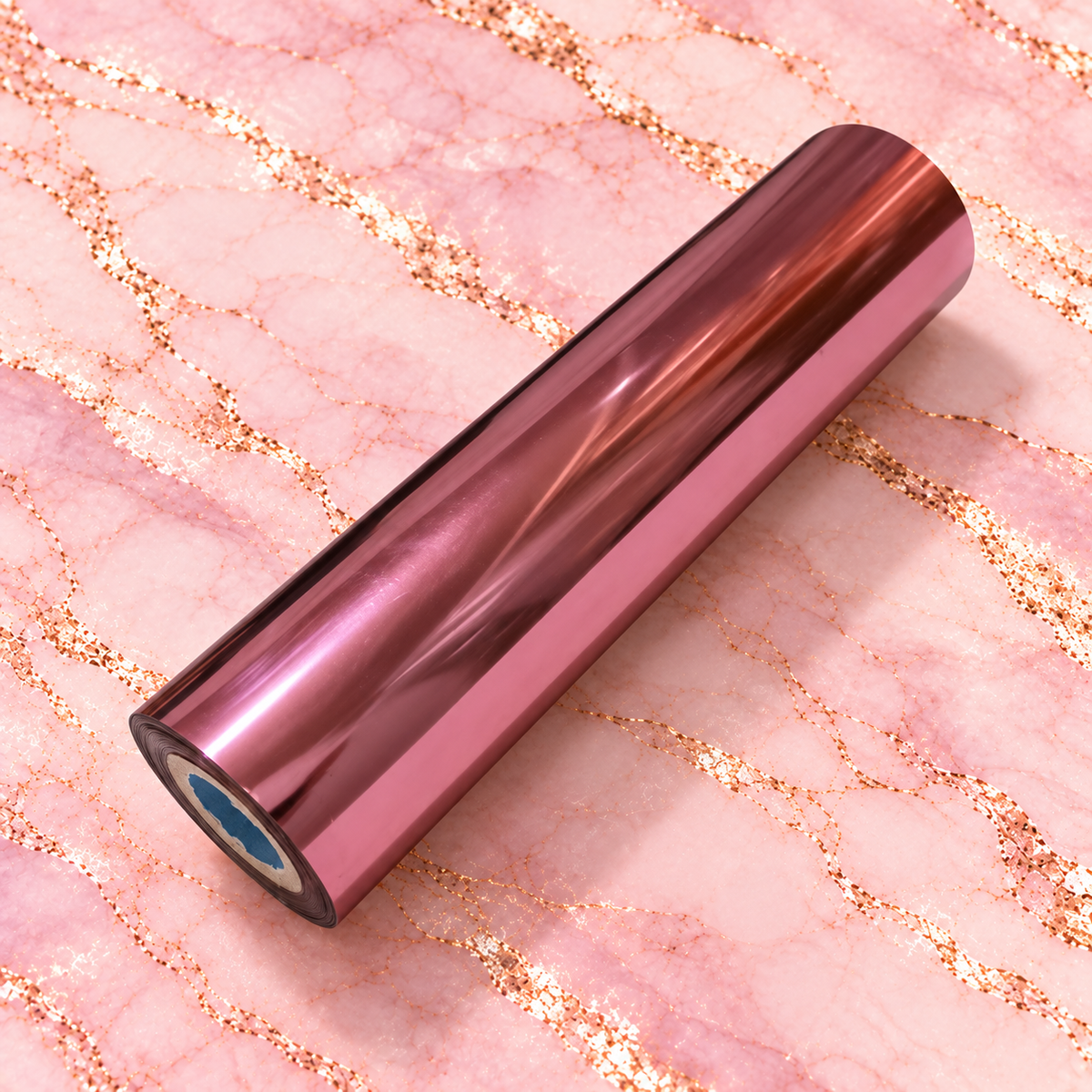 Sleeping Rose smooth metallic rose pink toner reactive foil roll on blush pink marble