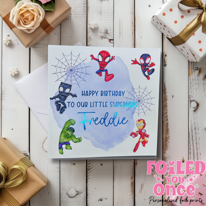 Personalised Superhero Birthday Card