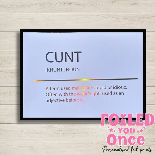 C Word A4 Holographic Foil Print – Framed or Unframed