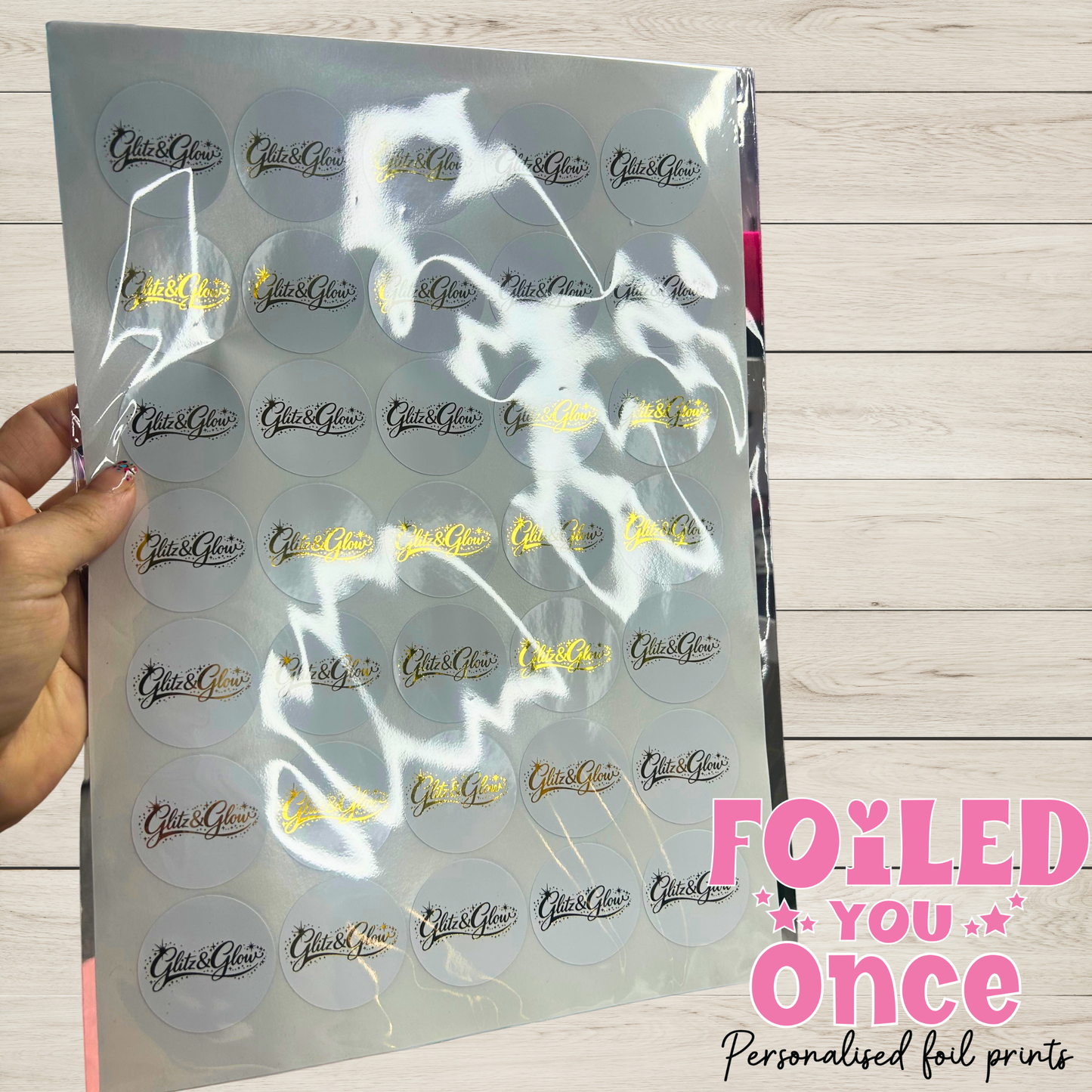 Personalised Foiled Logo Stickers (37mm) — Custom Business Branding Labels