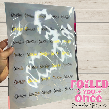 Personalised Foiled Logo Stickers (37mm) — Custom Business Branding Labels