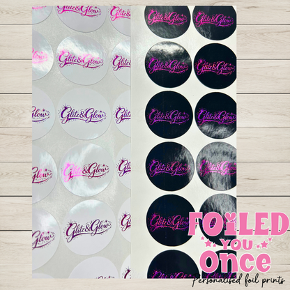 Personalised Foiled Logo Stickers (37mm) — Custom Business Branding Labels