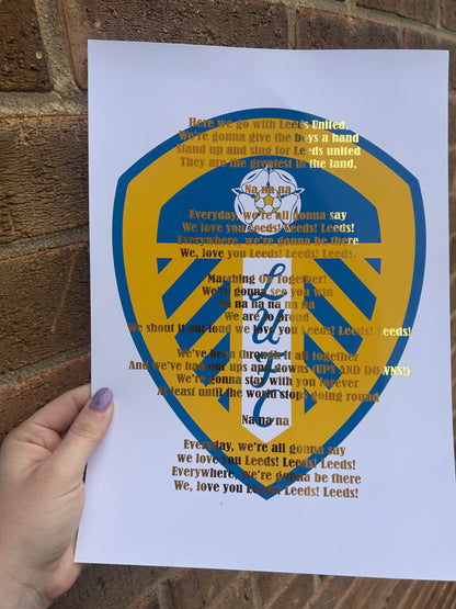 LU football A4 Wall Art Print with gold foil