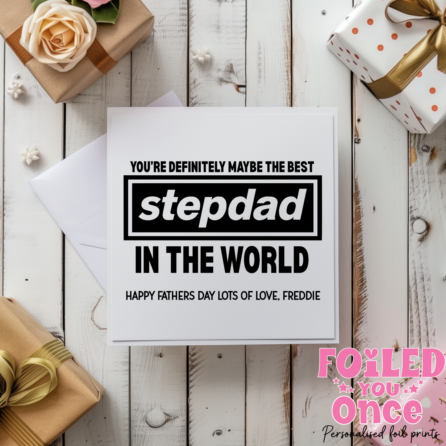 Oasis Inspired Funny Father’s Day Card – 6x6 Personalised Daddy Card