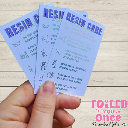 Foiled Resin Care Cards