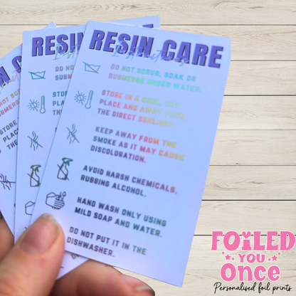 Foiled Resin Care Cards