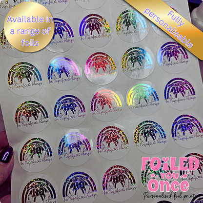 Personalised Foiled Logo Stickers (37mm) — Custom Business Branding Labels
