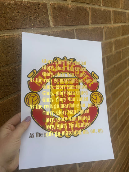 MU football A4 Wall Art Print with gold foil
