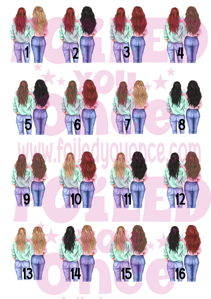Personalised Best Friends Wall Art Print – Foil Writing – A4 Unframed