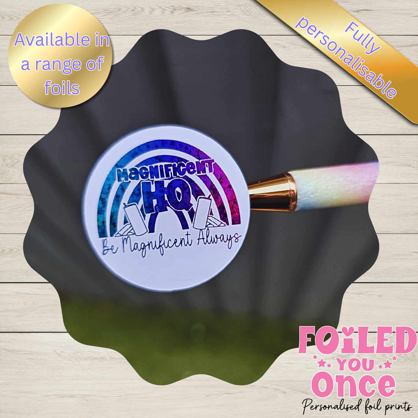 Personalised Foiled Logo Stickers (37mm) — Custom Business Branding Labels
