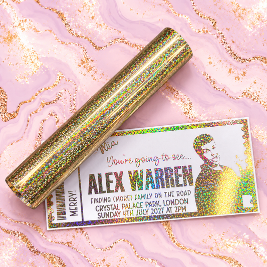 Fairy Dust foil rolls — example colour; mystery box contains four randomly selected 3m rolls