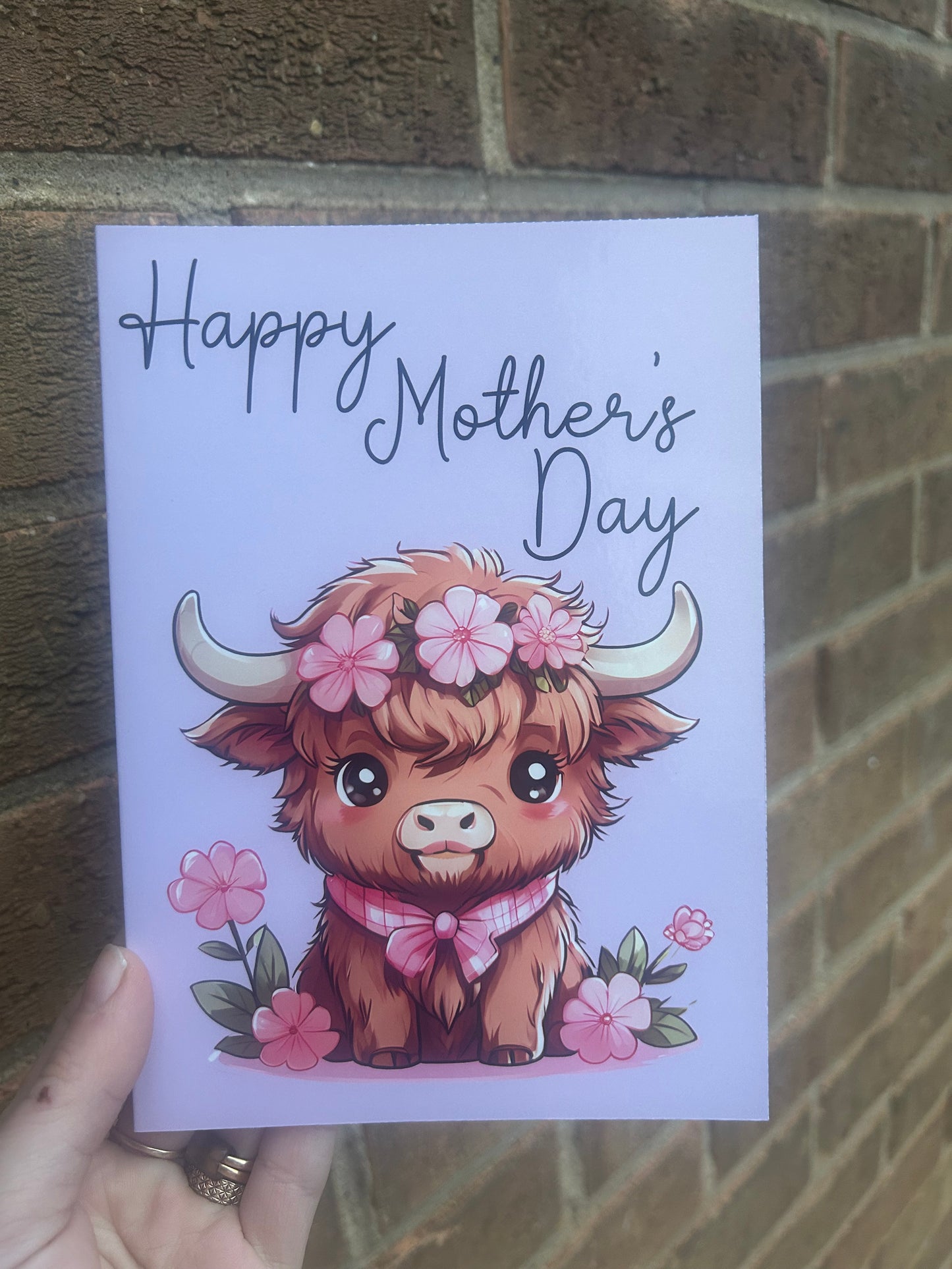Happy Mothers day  Highland Cow Card 5x7