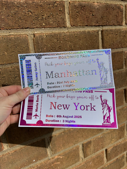 Foiled Boarding Pass Novelty Tickets
