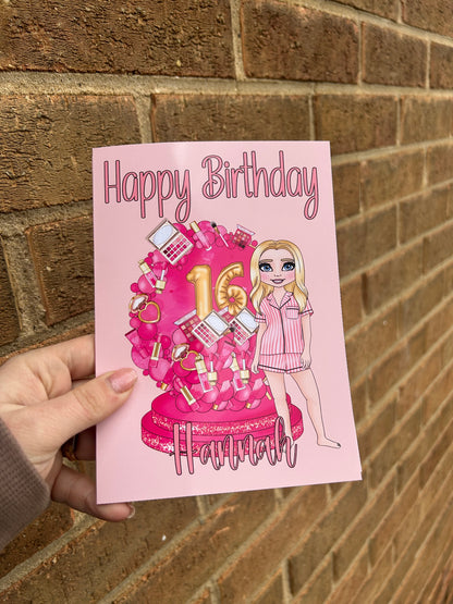 Make up Girls birthday card 5x7