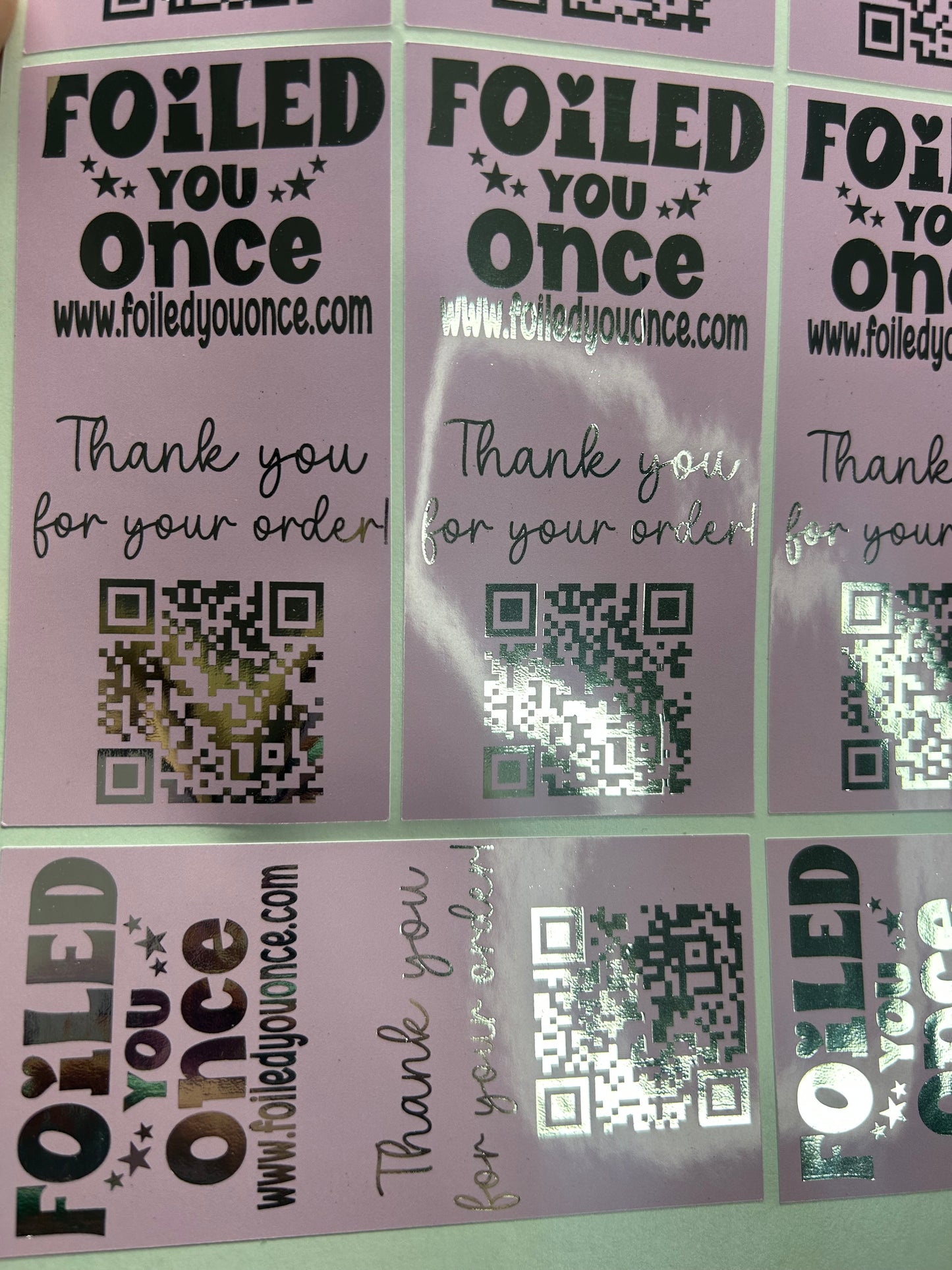 Foiled “Thank You for Your Order” Box Band Stickers | Holographic Foil Shipping Seals for Small Business Packaging