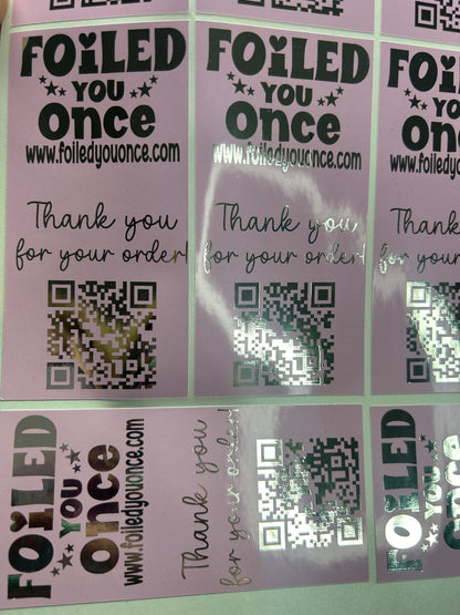 Foiled “Thank You for Your Order” Box Band Stickers | Holographic Foil Shipping Seals for Small Business Packaging