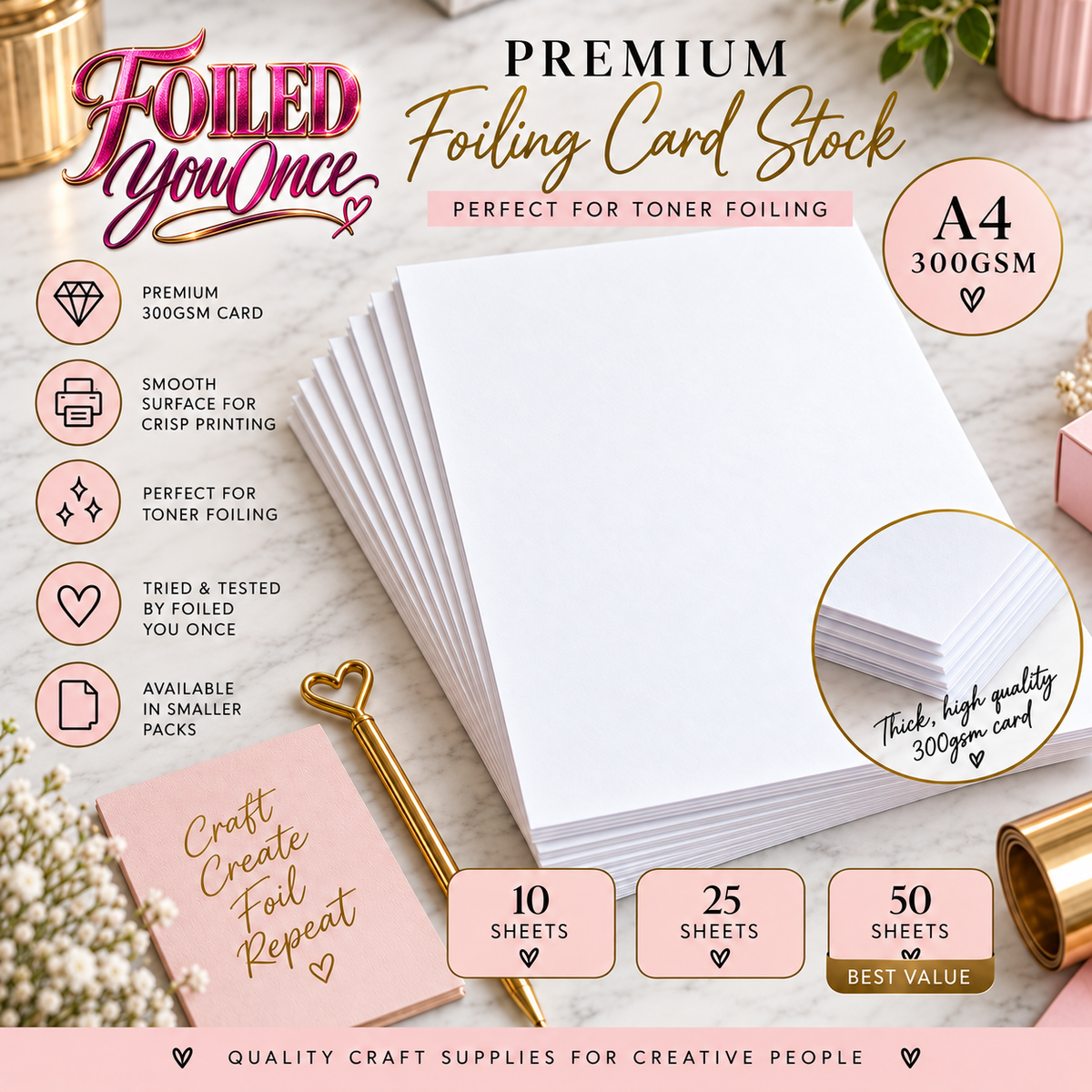 Foiled You Once Premium Foiling Card Stock – A4 300gsm