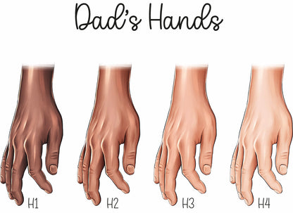 Personalised Daddy and Child Hands Print, Gold Foil Elements (Fully Personalised)