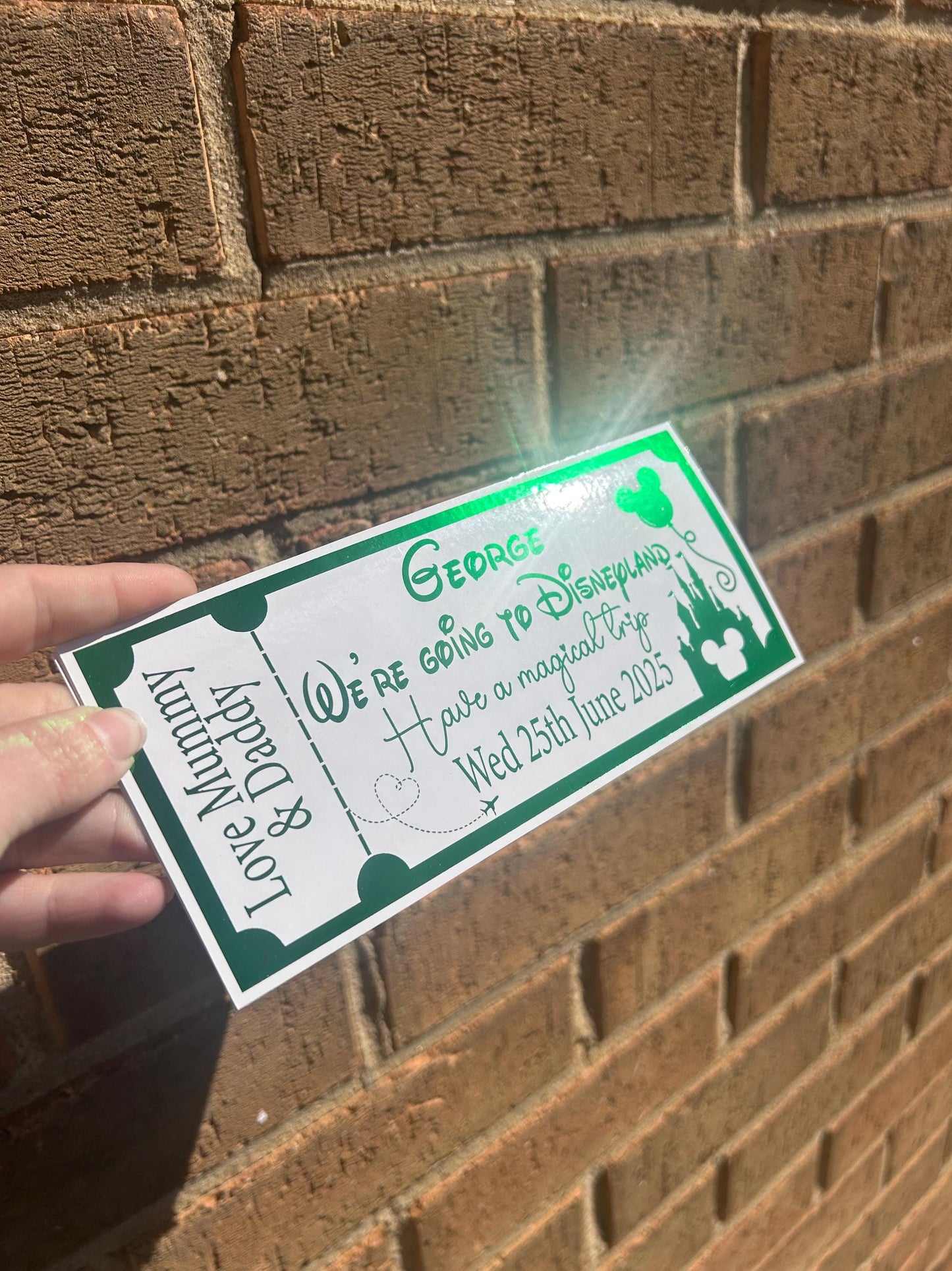 We’re Going To holiday destination - foil ticket- fully personalised