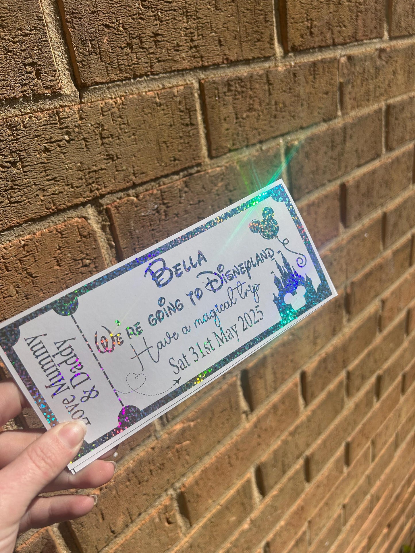We’re Going To holiday destination - foil ticket- fully personalised