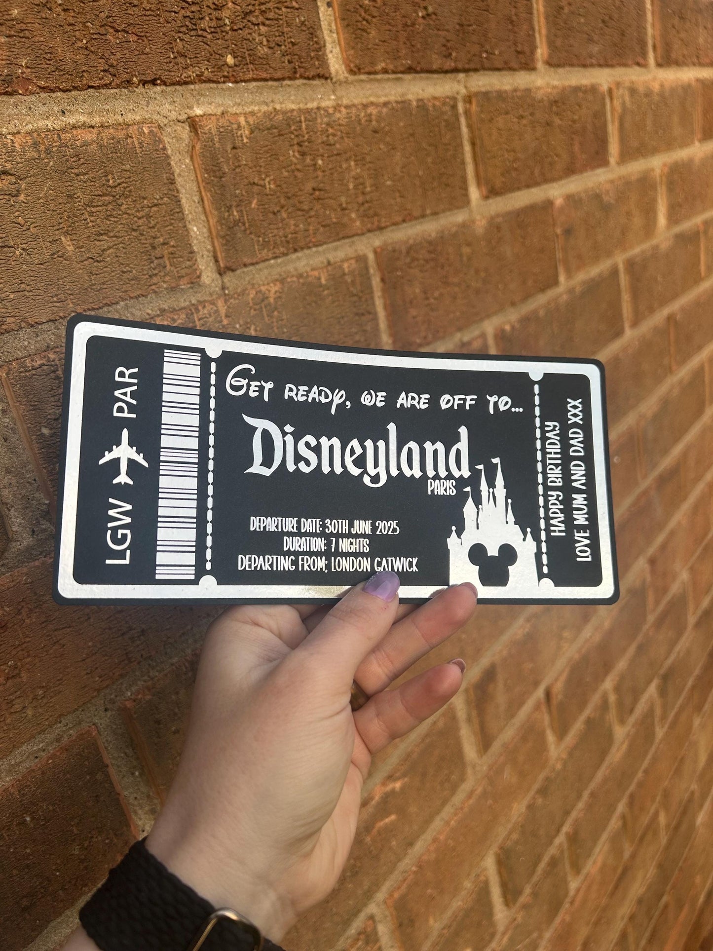 Personalized Foil Ticket Reveal: Holiday Boarding Pass Keepsake