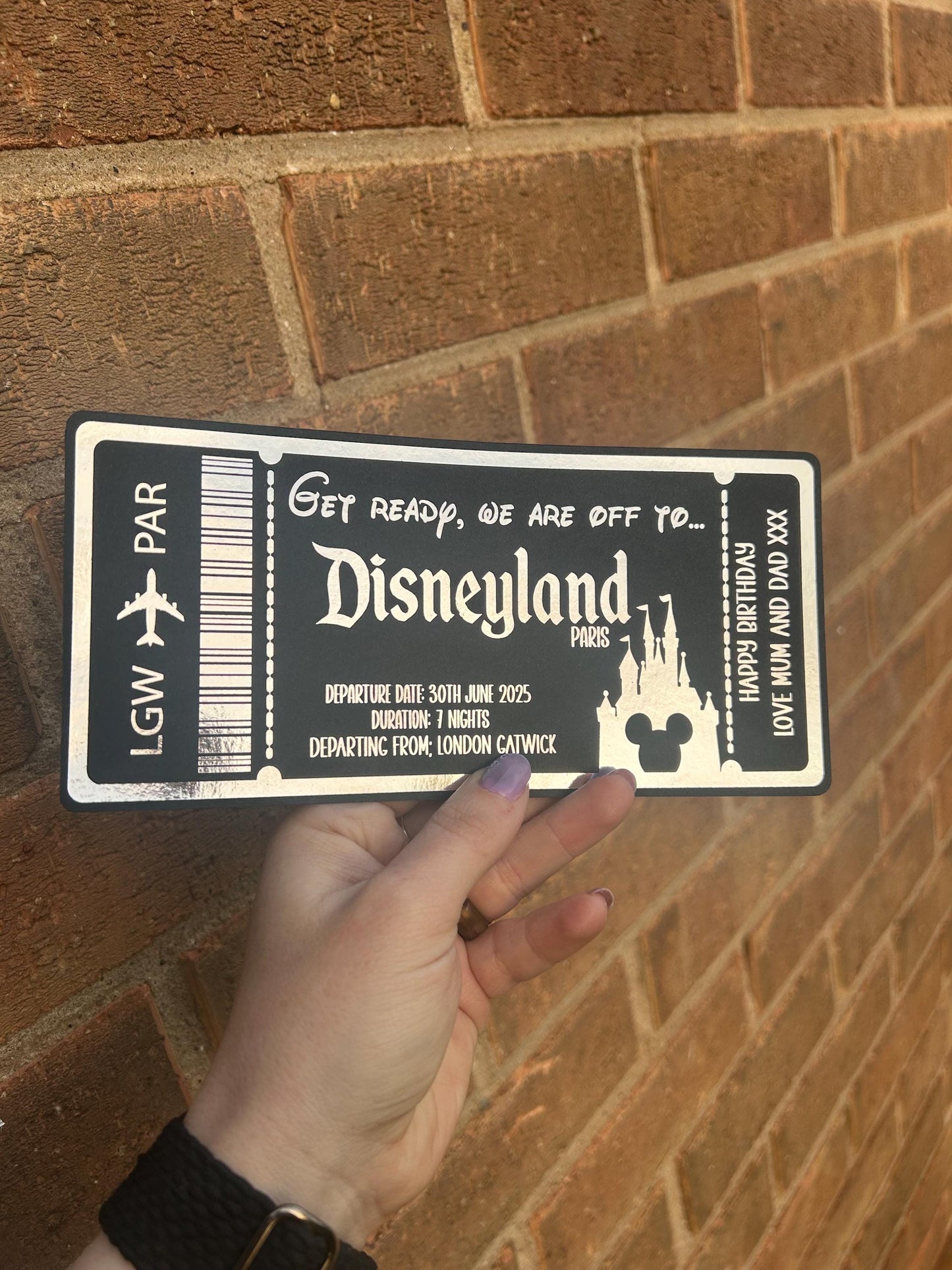 Personalized Foil Ticket Reveal: Holiday Boarding Pass Keepsake