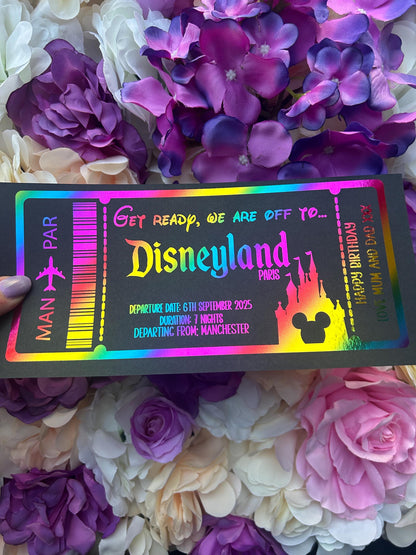 Personalized Foil Ticket Reveal: Holiday Boarding Pass Keepsake