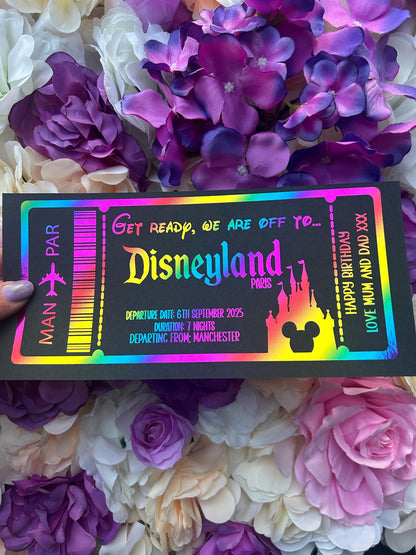 Personalized Foil Ticket Reveal: Holiday Boarding Pass Keepsake
