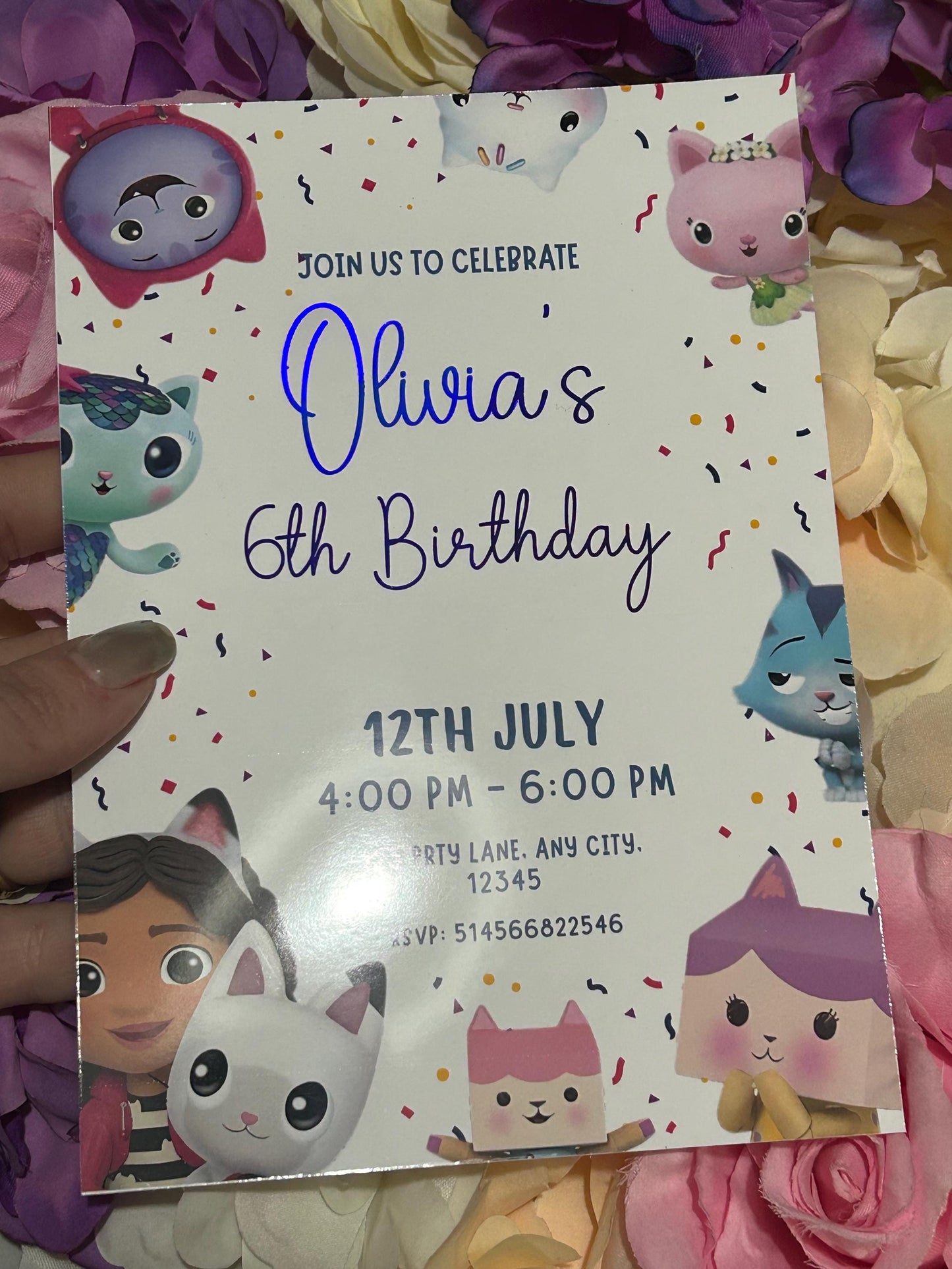 Personalised Dollhouse Birthday Invitations | A5 Kids Party Invites UK