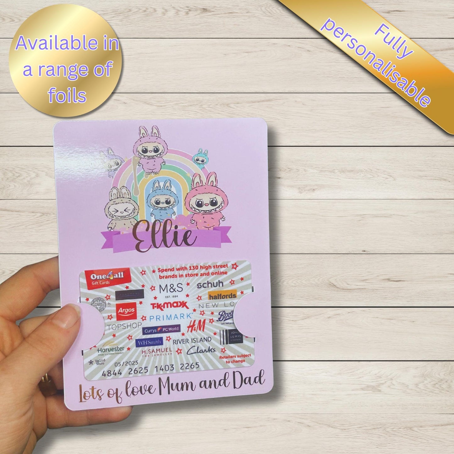 Personalised  Gift Card Holder | Custom Foil Card Wallet |  Fan Gift | Handmade