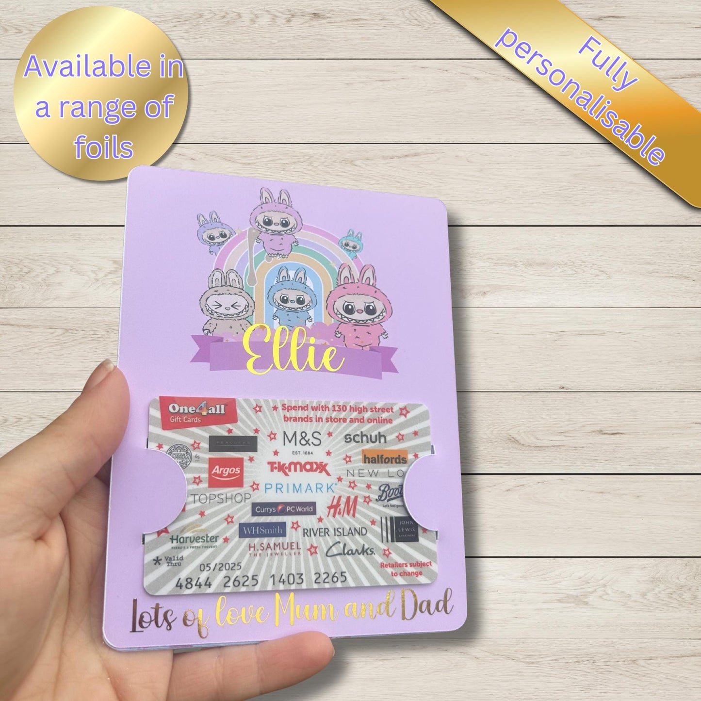 Personalised  Gift Card Holder | Custom Foil Card Wallet |  Fan Gift | Handmade