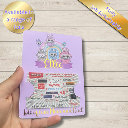Personalised  Gift Card Holder | Custom Foil Card Wallet |  Fan Gift | Handmade
