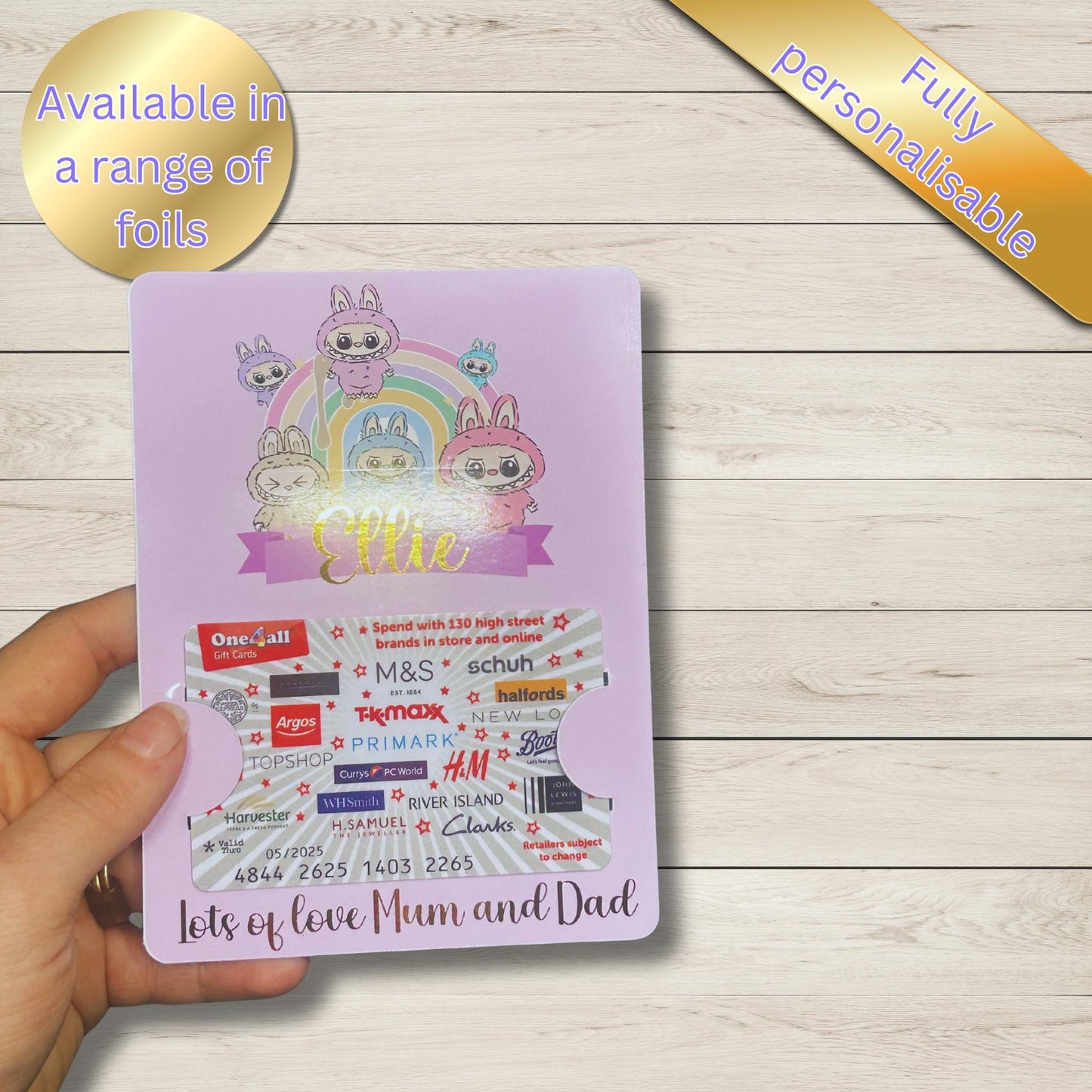 Personalised  Gift Card Holder | Custom Foil Card Wallet |  Fan Gift | Handmade