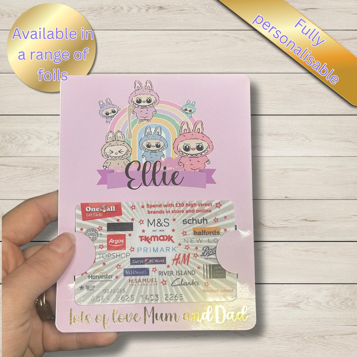Personalised  Gift Card Holder | Custom Foil Card Wallet |  Fan Gift | Handmade
