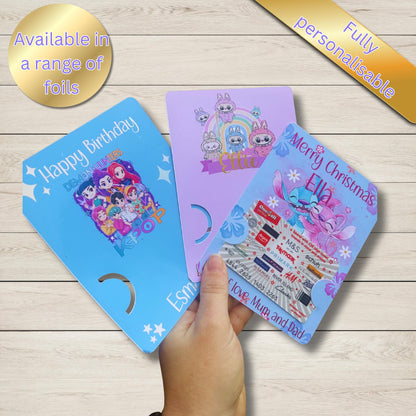 Personalised  Gift Card Holder | Custom Foil Card Wallet |  Fan Gift | Handmade