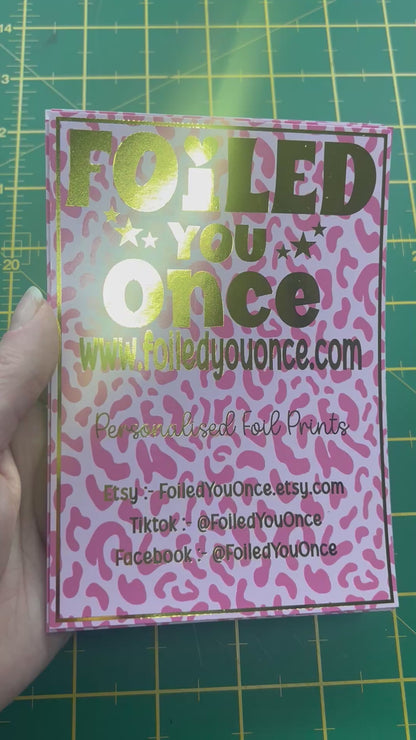 Personalised A6 Foil Flyers – Custom Logo & Social Details | Small Business Order Inserts | Foil Printed