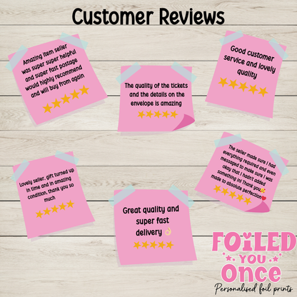 Personalised Concert Ticket Gift – Custom Music Keepsake for Him or Her