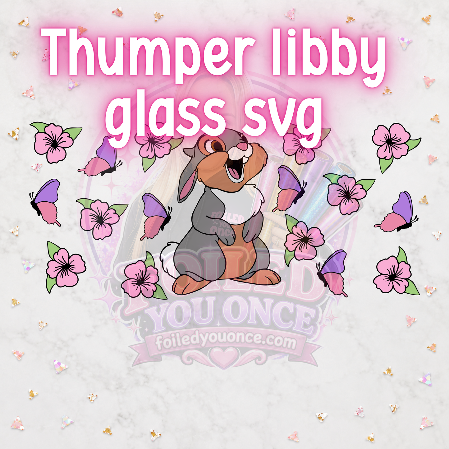 Cute Woodland Rabbit 16oz Glass Can Wrap SVG | Floral Bunny Libbey Can Design | Rabbit Tumbler SVG | Cricut & Silhouette Digital Download